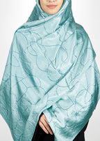 BeingMuslims Swarovski Work Satin Hijab Light Blue Pack of 10