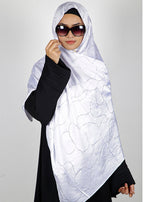 BeingMuslims Swarovski Work Satin Hijab White Pack of 10