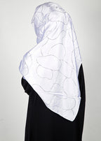 BeingMuslims Swarovski Work Satin Hijab White Pack of 10