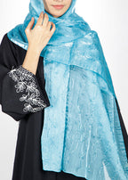 BeingMuslims Swarovski Work Organza Luxury Hijab Electric Blue Pack of 10