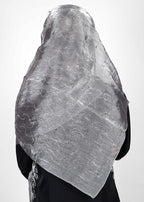 BeingMuslims Swarovski Work Organza Luxury Hijab Grey Pack of 10