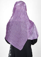 BeingMuslims Swarovski Work Organza Luxury Hijab Purple Pack of 10