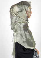 BeingMuslims Swarovski Work Organza Luxury Hijab Sage Green Pack of 10