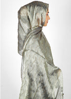 BeingMuslims Swarovski Work Organza Luxury Hijab Sage Green Pack of 10
