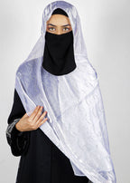 BeingMuslims Swarovski Work Organza Luxury Hijab White Pack of 10