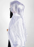 BeingMuslims Swarovski Work Organza Luxury Hijab White Pack of 10