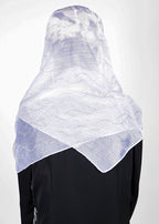 BeingMuslims Swarovski Work Organza Luxury Hijab White Pack of 10