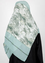 BeingMuslims Marble Print SeaFoam Satin Luxury Hijab Green Pack of 10