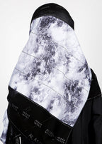 BeingMuslims Marble Print SeaFoam Satin Luxury Hijab Black Pack of 10