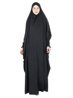 Smooth Black Jersey Full Body Jilbab Prayer Set Black