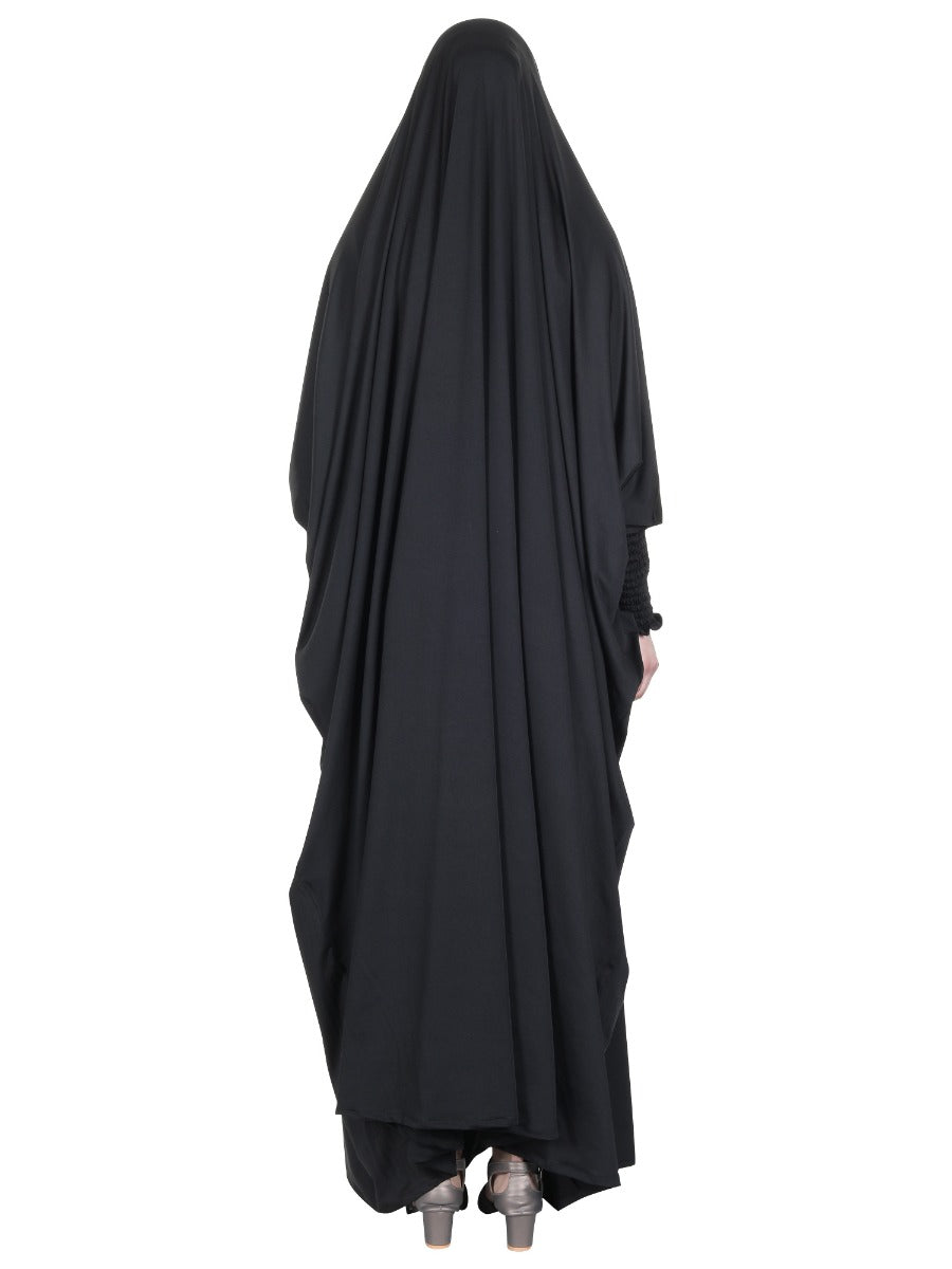 Smooth Black Jersey Full Body Jilbab Prayer Set Black