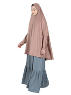 Stylish Brown Khimar with sleeves Brown