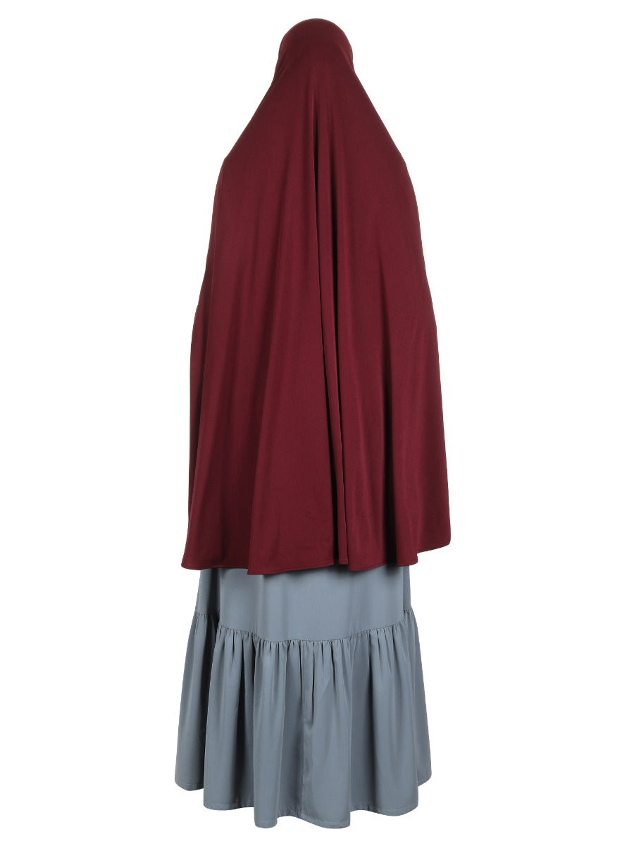 Stylish Maroon Khimar with sleeves Maroon
