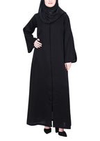 Being Muslims Minimalist Piping Abaya Black