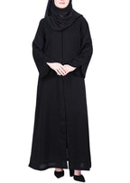 Being Muslims Minimalist Piping Abaya Black