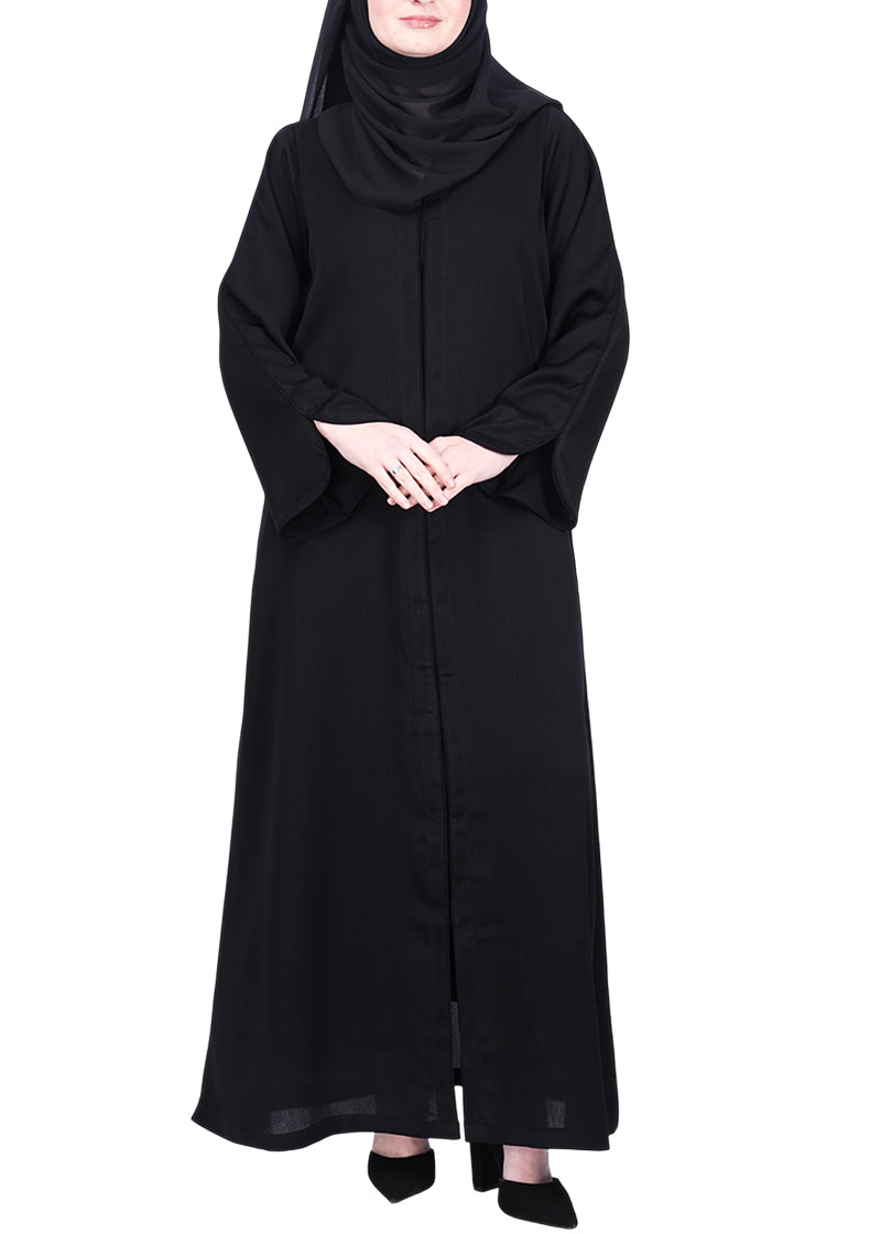 Being Muslims Minimalist Piping Abaya Black