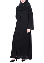 Being Muslims Minimalist Piping Abaya Black