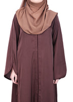 Being Muslims Minimalist Piping Abaya Dark Brown