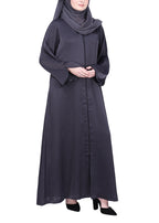 Being Muslims Minimalist Piping Abaya Dark Grey