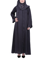 Being Muslims Minimalist Piping Abaya Dark Grey