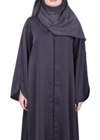 Being Muslims Minimalist Piping Abaya Dark Grey