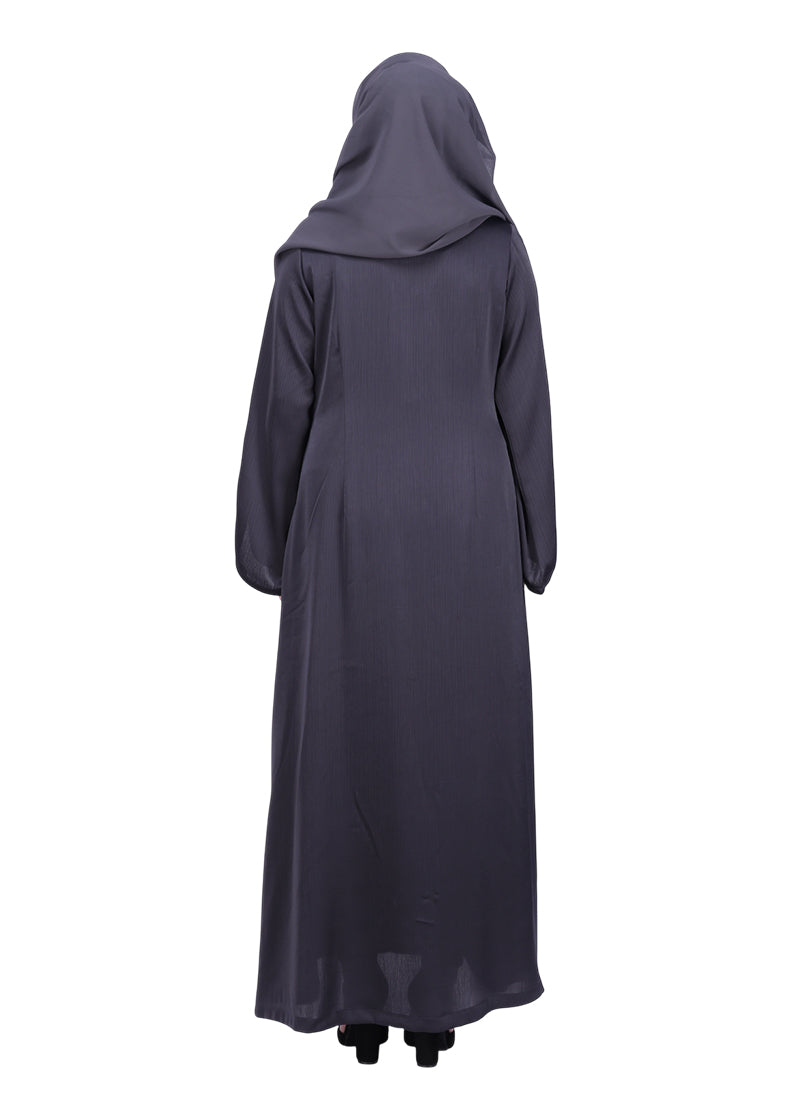 Being Muslims Minimalist Piping Abaya Dark Grey