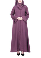 Being Muslims Minimalist Piping Abaya Dark Onion Pink