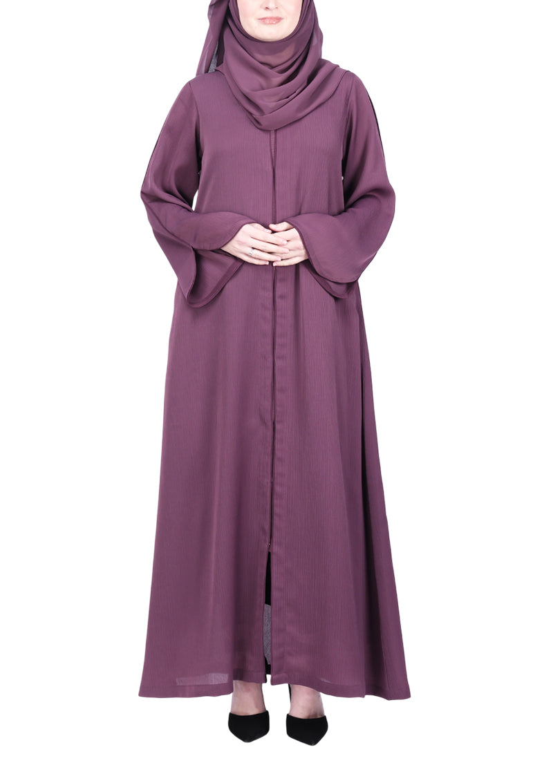 Being Muslims Minimalist Piping Abaya Dark Onion Pink