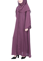 Being Muslims Minimalist Piping Abaya Dark Onion Pink