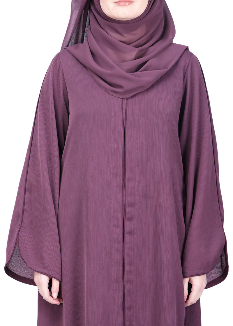Being Muslims Minimalist Piping Abaya Dark Onion Pink
