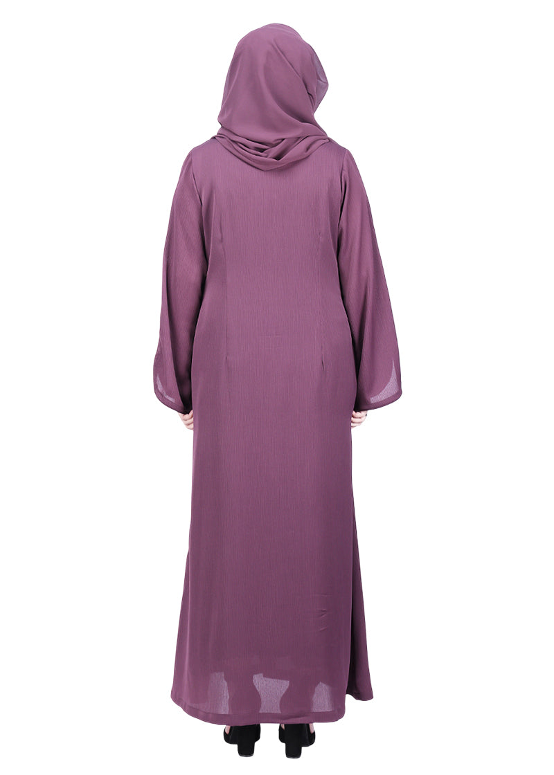 Being Muslims Minimalist Piping Abaya Dark Onion Pink