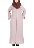 Being Muslims Minimalist Piping Abaya Light Beige