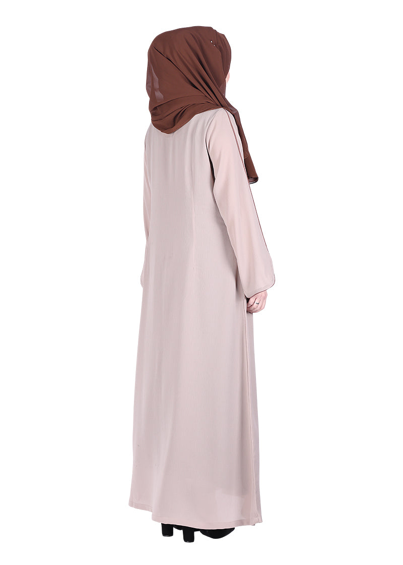 Being Muslims Minimalist Piping Abaya Light Beige