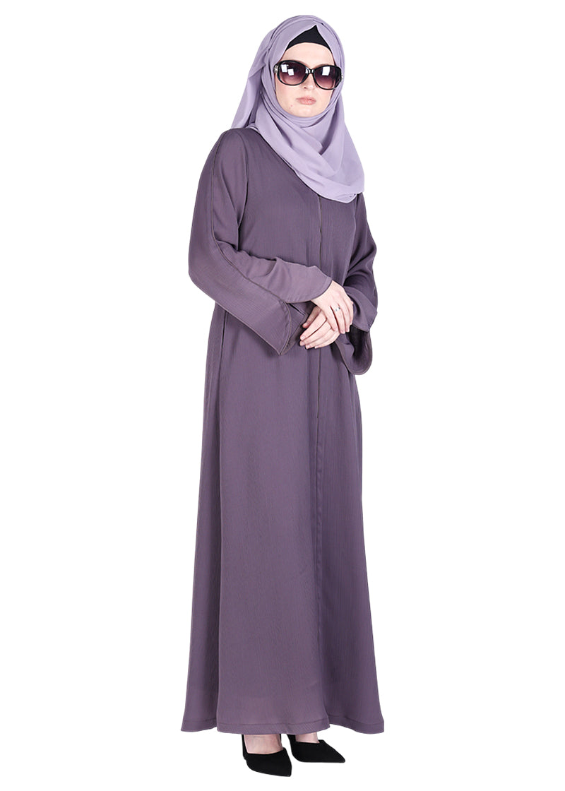 Being Muslims Minimalist Piping Abaya Purple