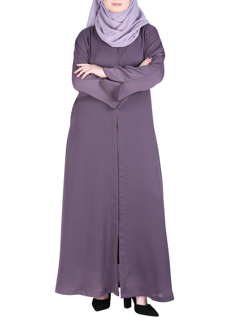 Being Muslims Minimalist Piping Abaya Purple