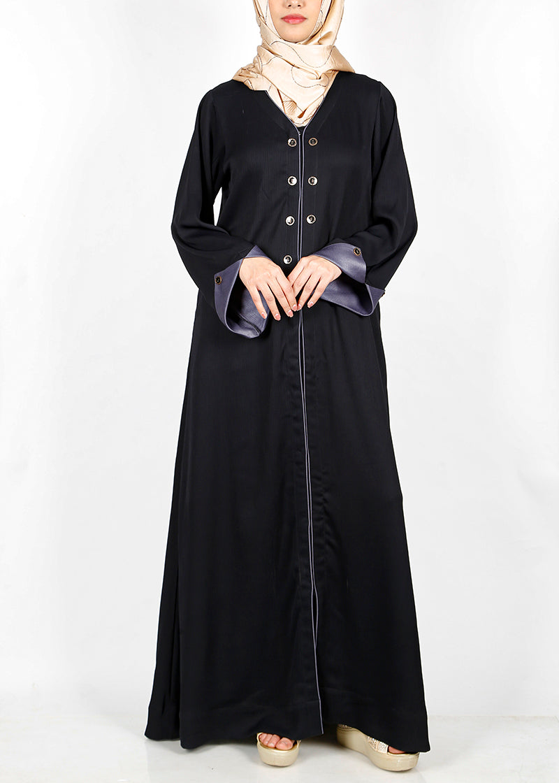 Being Muslims Silvermist Abaya with contrast sleeves