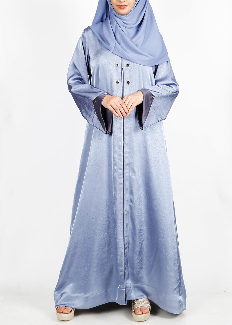 Being Muslims Silvermist Abaya with contrast sleeves Bluish Grey