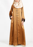 Being Muslims Silvermist Abaya with contrast sleeves Bronze