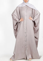 Being Muslims Batwing Button Down Kaftan Silver Grey