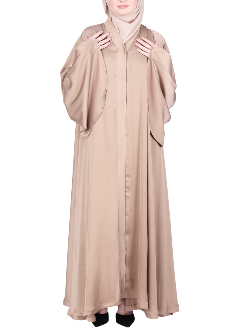 Being Muslims A Line Flowy n Flared Abaya Beige