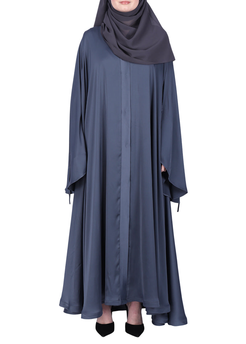 Being Muslims A Line Flowy n Flared Abaya Dark Grey