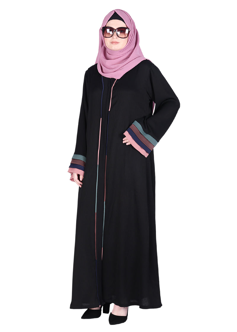 Being Muslims Multi Colored Layered Sleeves Abaya