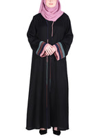 Being Muslims Multi Colored Layered Sleeves Abaya Black