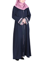 Being Muslims Multi Colored Layered Sleeves Abaya Blue