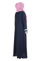 Being Muslims Multi Colored Layered Sleeves Abaya Blue
