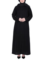 Being Muslims Intricate Embroidery Qatari Nida Abaya Black