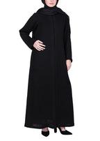Being Muslims Intricate Embroidery Qatari Nida Abaya Black