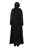 Being Muslims Intricate Embroidery Qatari Nida Abaya Black