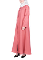 Being Muslims Intricate Embroidery Qatari Nida Abaya Peach