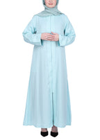 Being Muslims Intricate Embroidery Qatari Nida Abaya Sea Green